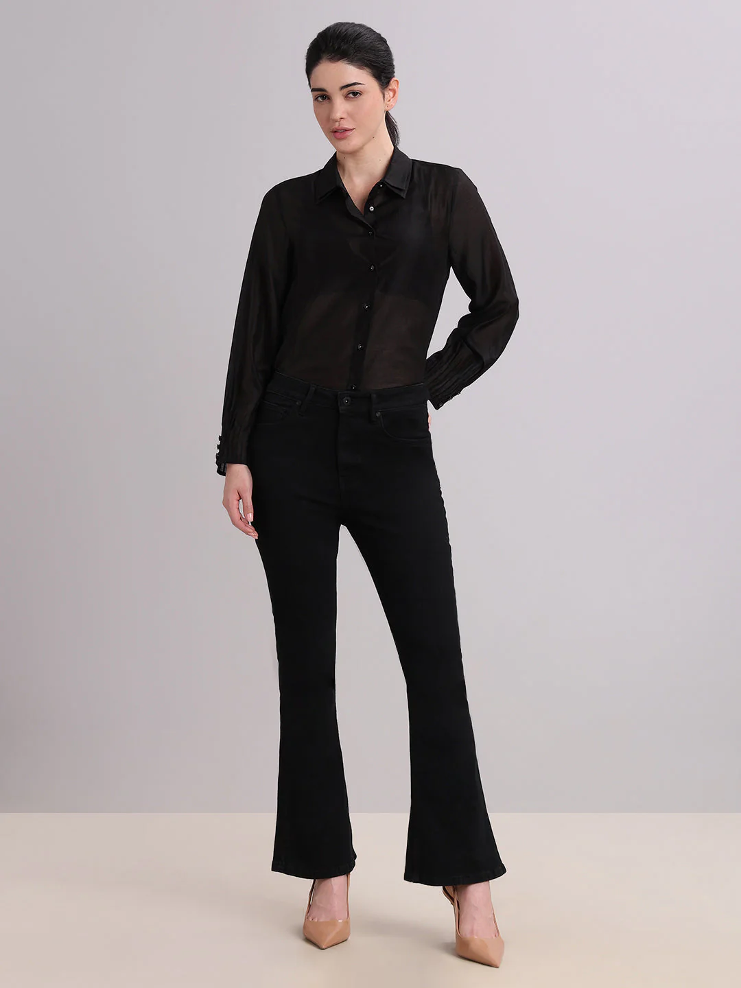 Black High Rise Eric Bootcut Jeans - Image 5
