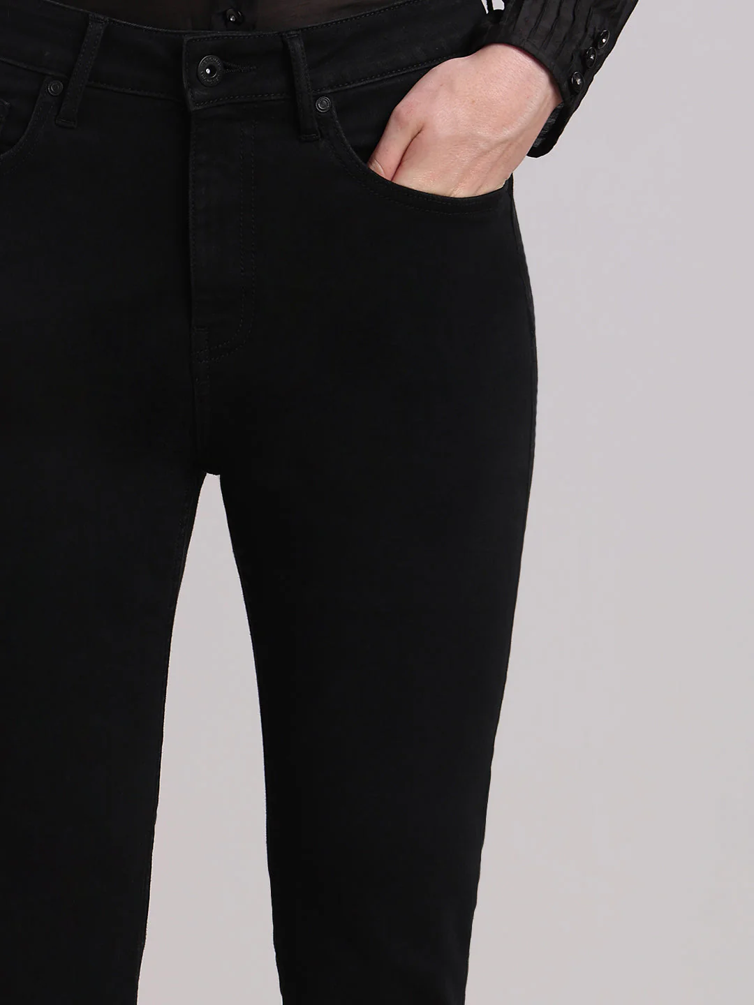 Black High Rise Eric Bootcut Jeans - Image 6