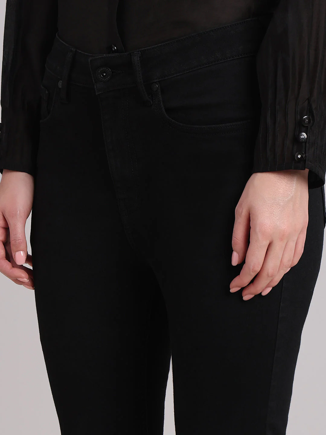 Black High Rise Eric Bootcut Jeans - Image 8