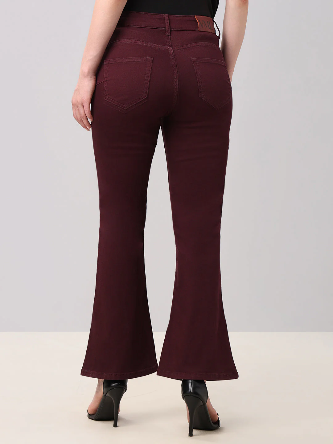 Maroon High Rise Eric Bootcut Jeans - Image 4