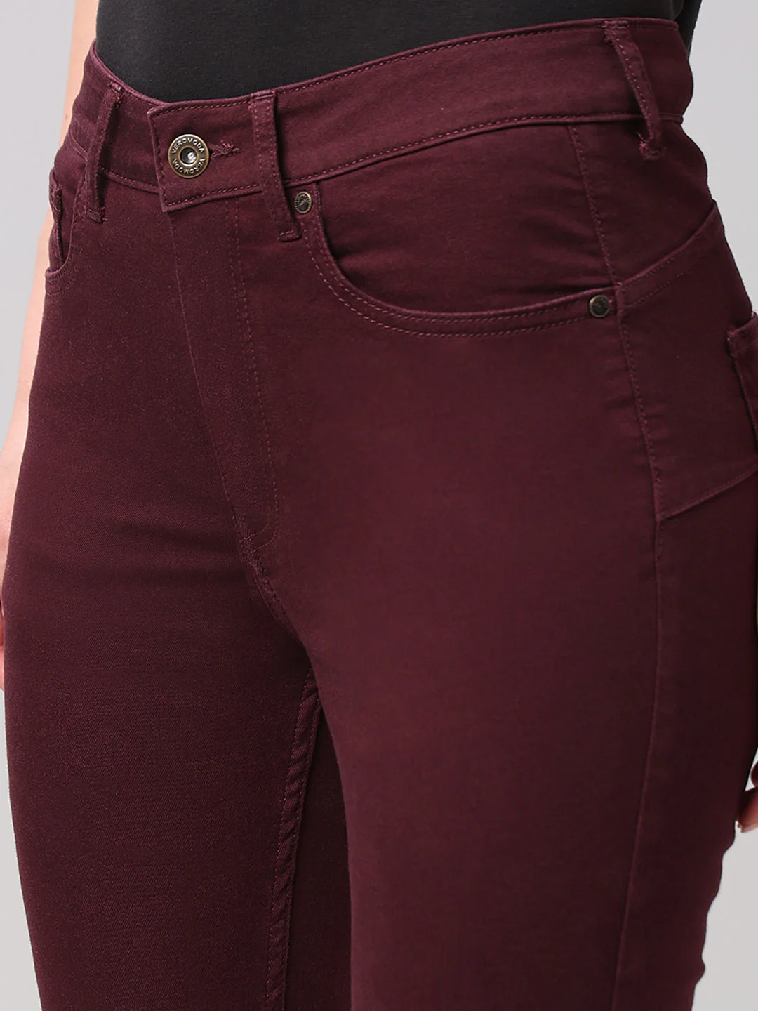 Maroon High Rise Eric Bootcut Jeans - Image 8