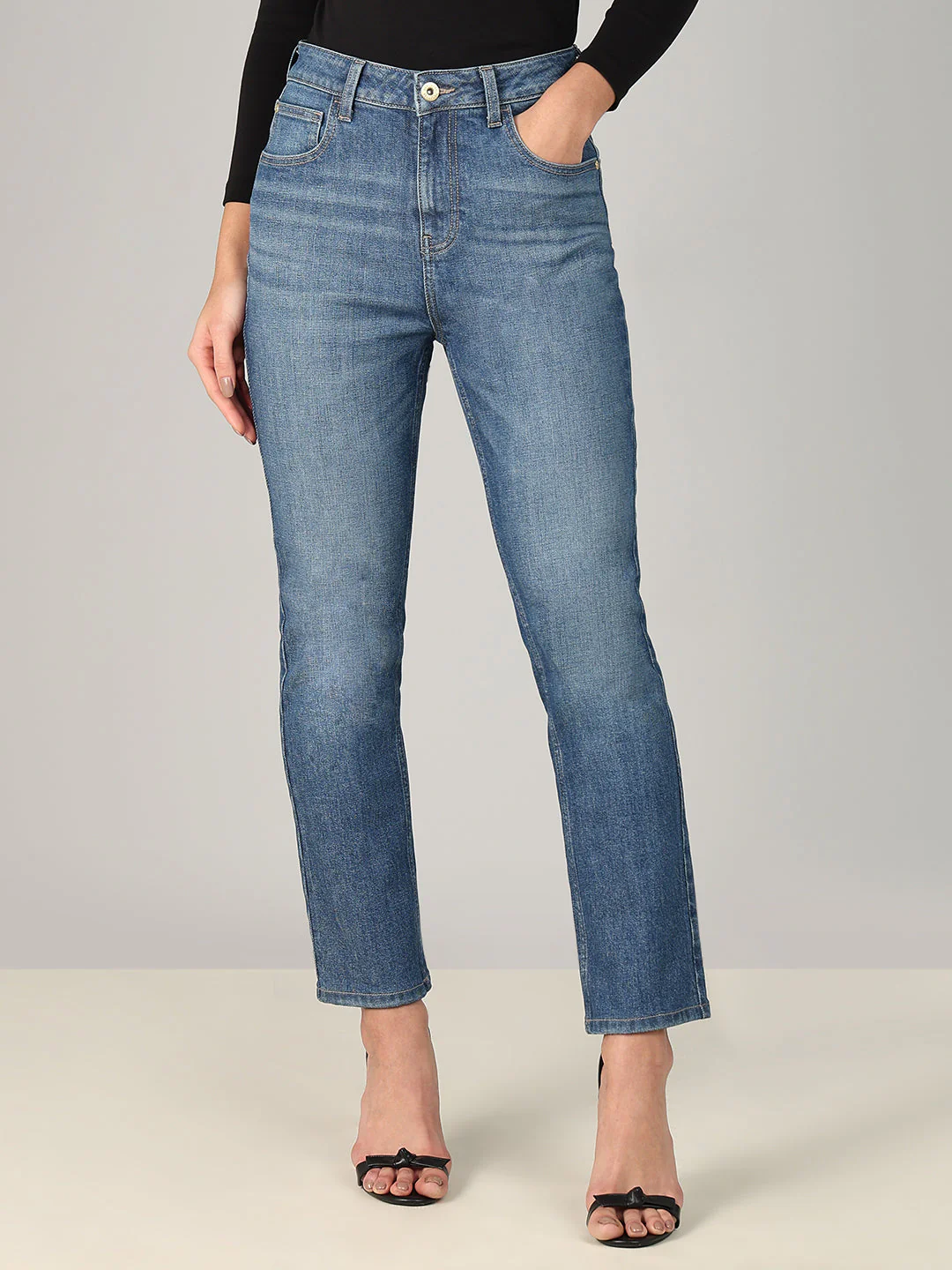Classic Blue Straight Fit Jeans - Image 2