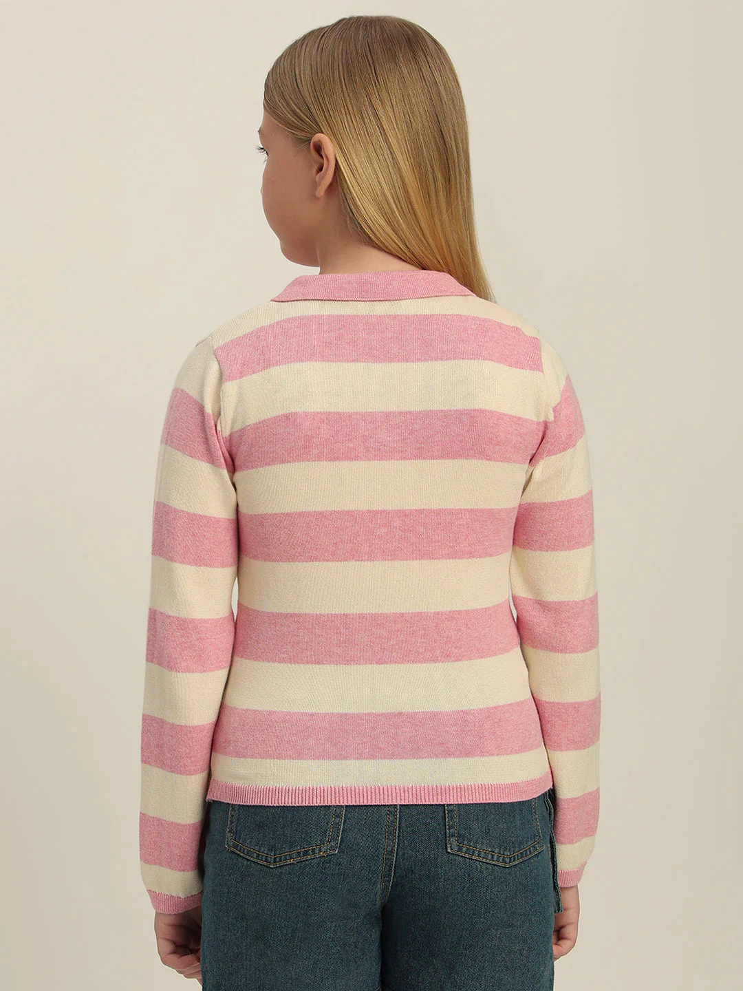 Girls Colourblocked Polo Sweater - Image 4