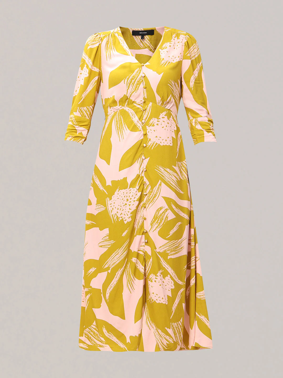 Abstract Print V-Neck Midi Dress - Image 7