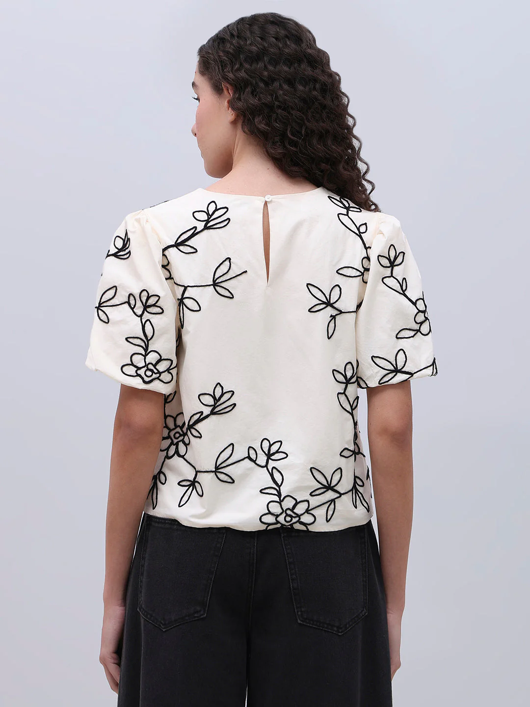 White Printed Cotton Top - Image 4