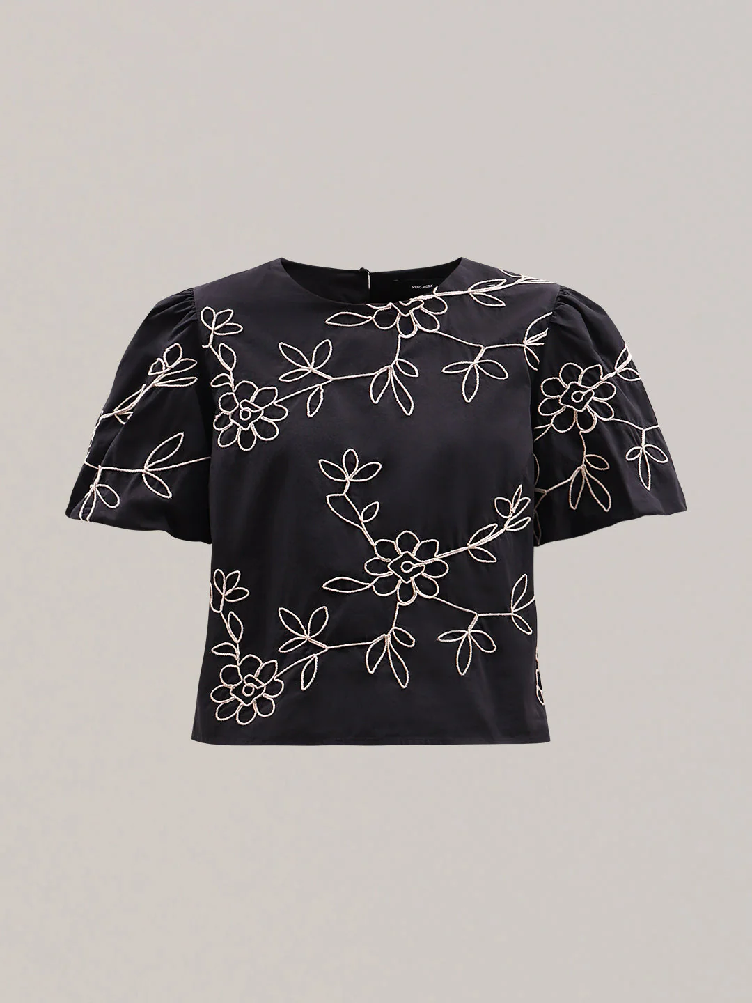 Black Printed Cotton Top - Image 7