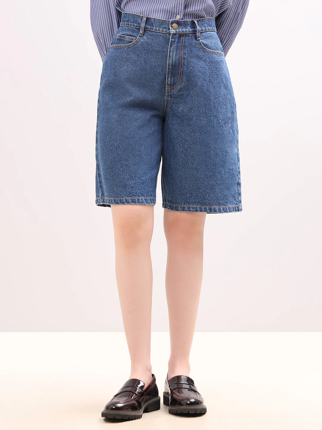 Blue Denim Shorts - Image 2