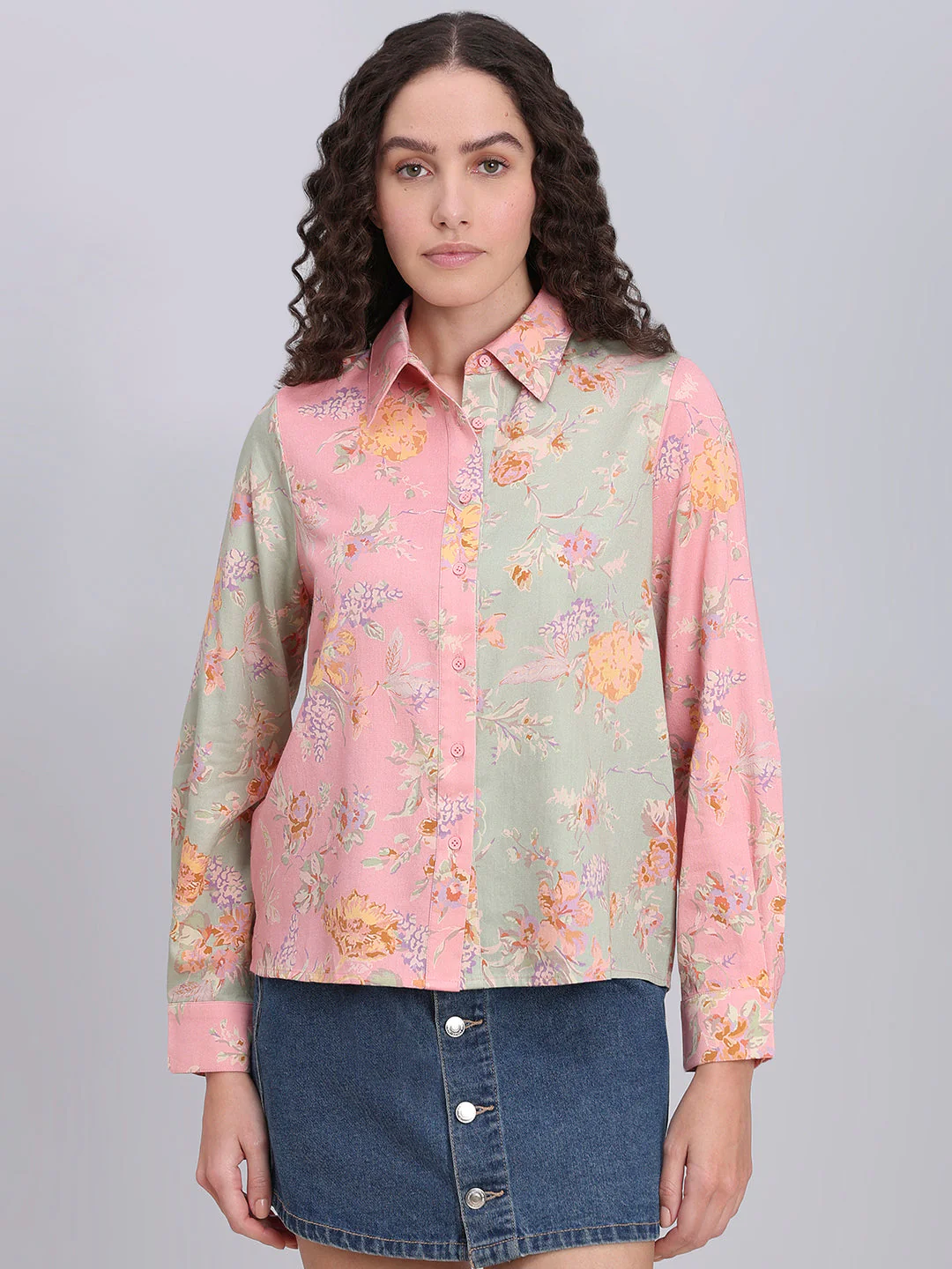 Floral Colourblocked Shirt - Image 2