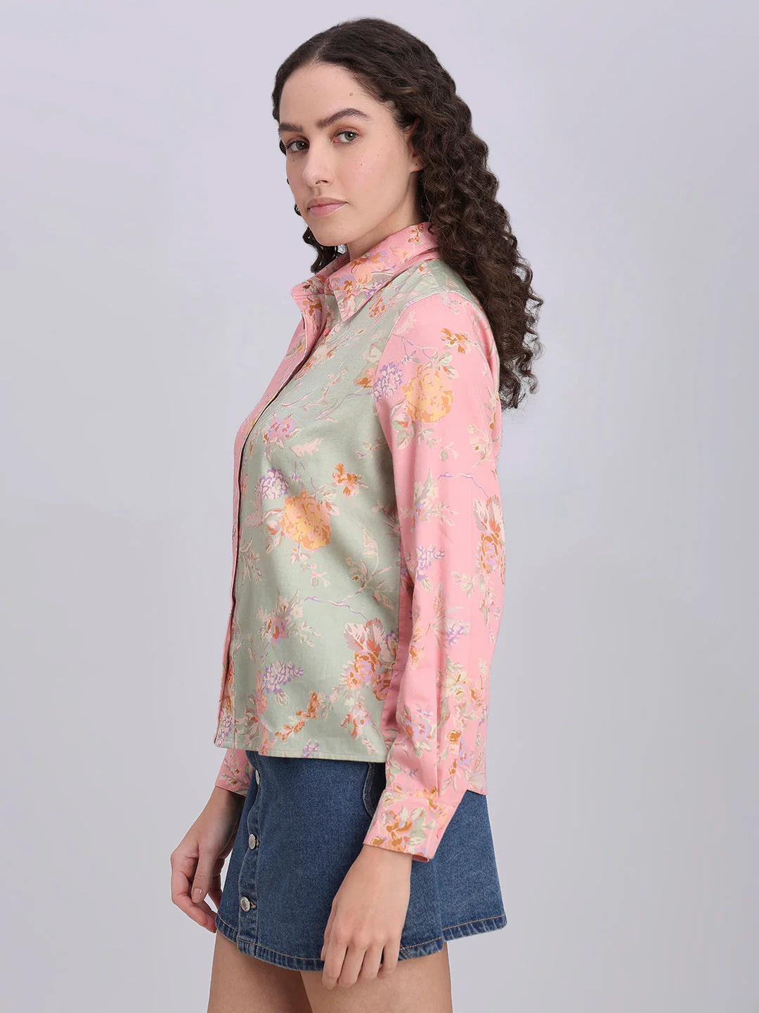 Floral Colourblocked Shirt - Image 3