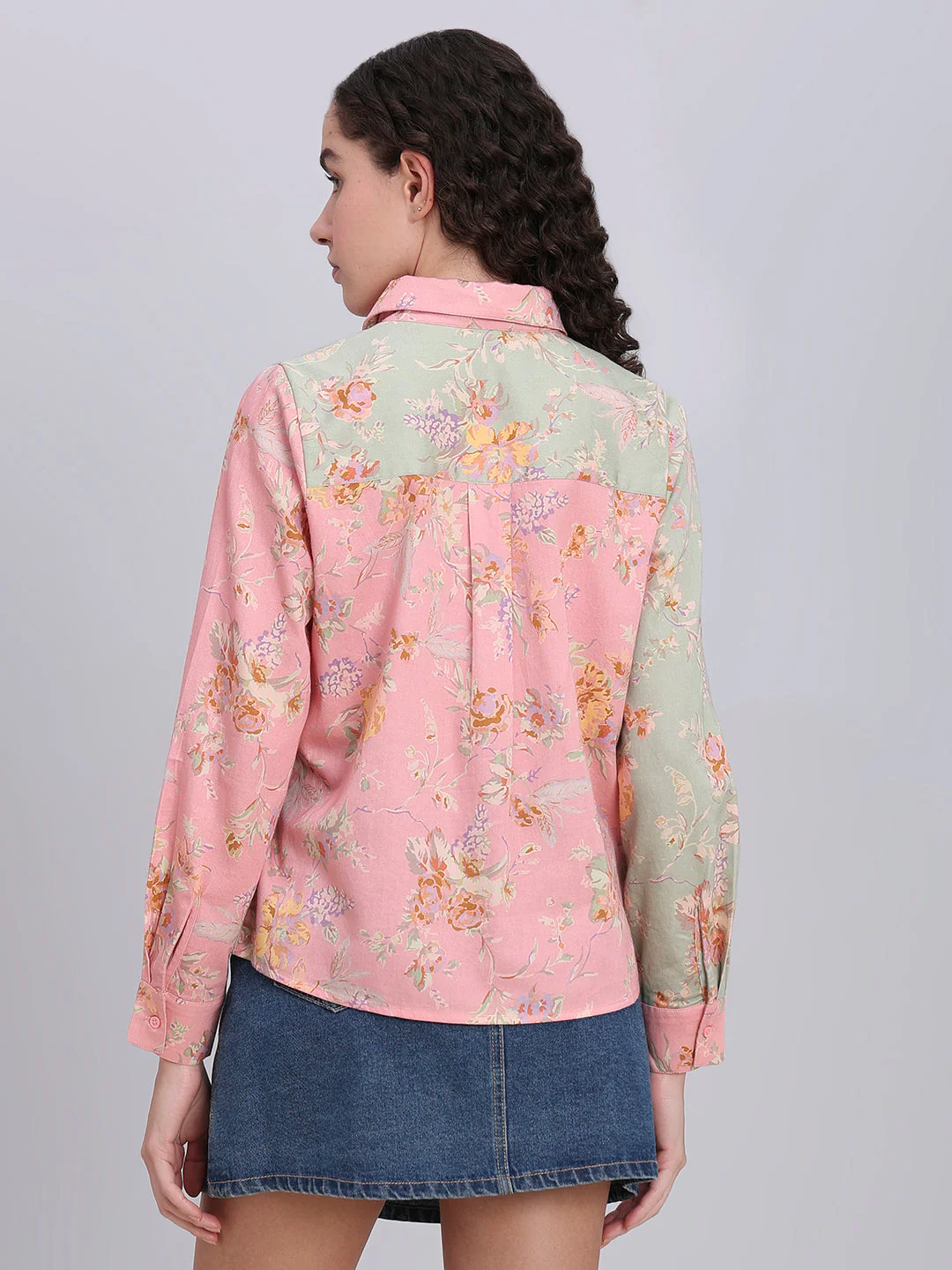 Floral Colourblocked Shirt - Image 4