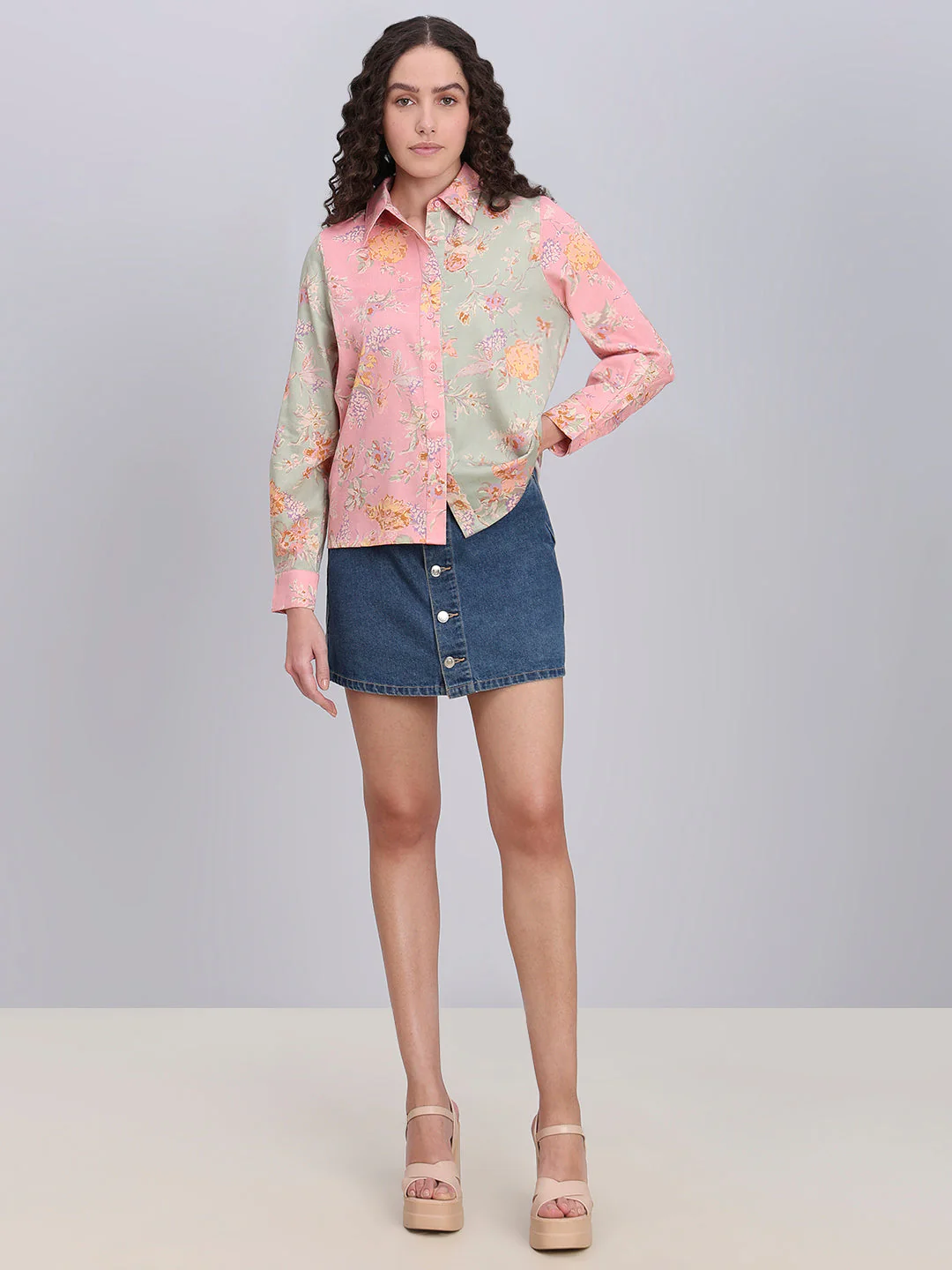 Floral Colourblocked Shirt - Image 5
