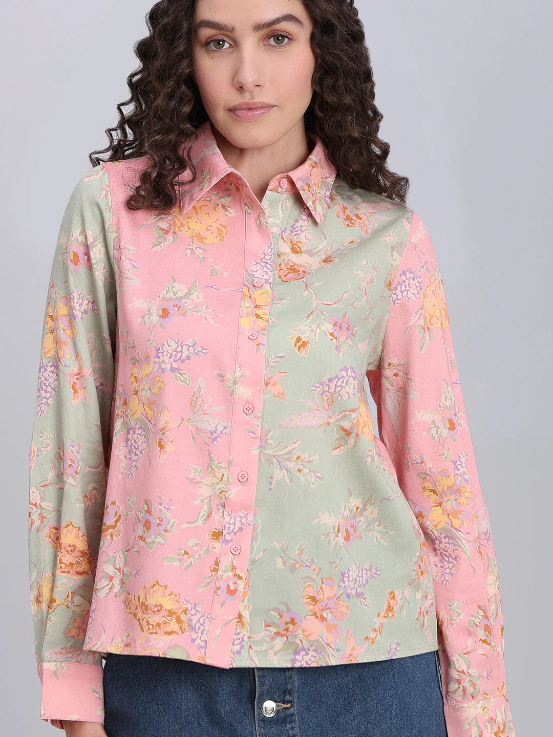 Floral Colourblocked Shirt - Image 6