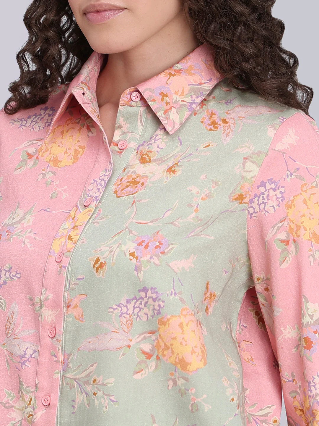 Floral Colourblocked Shirt - Image 8
