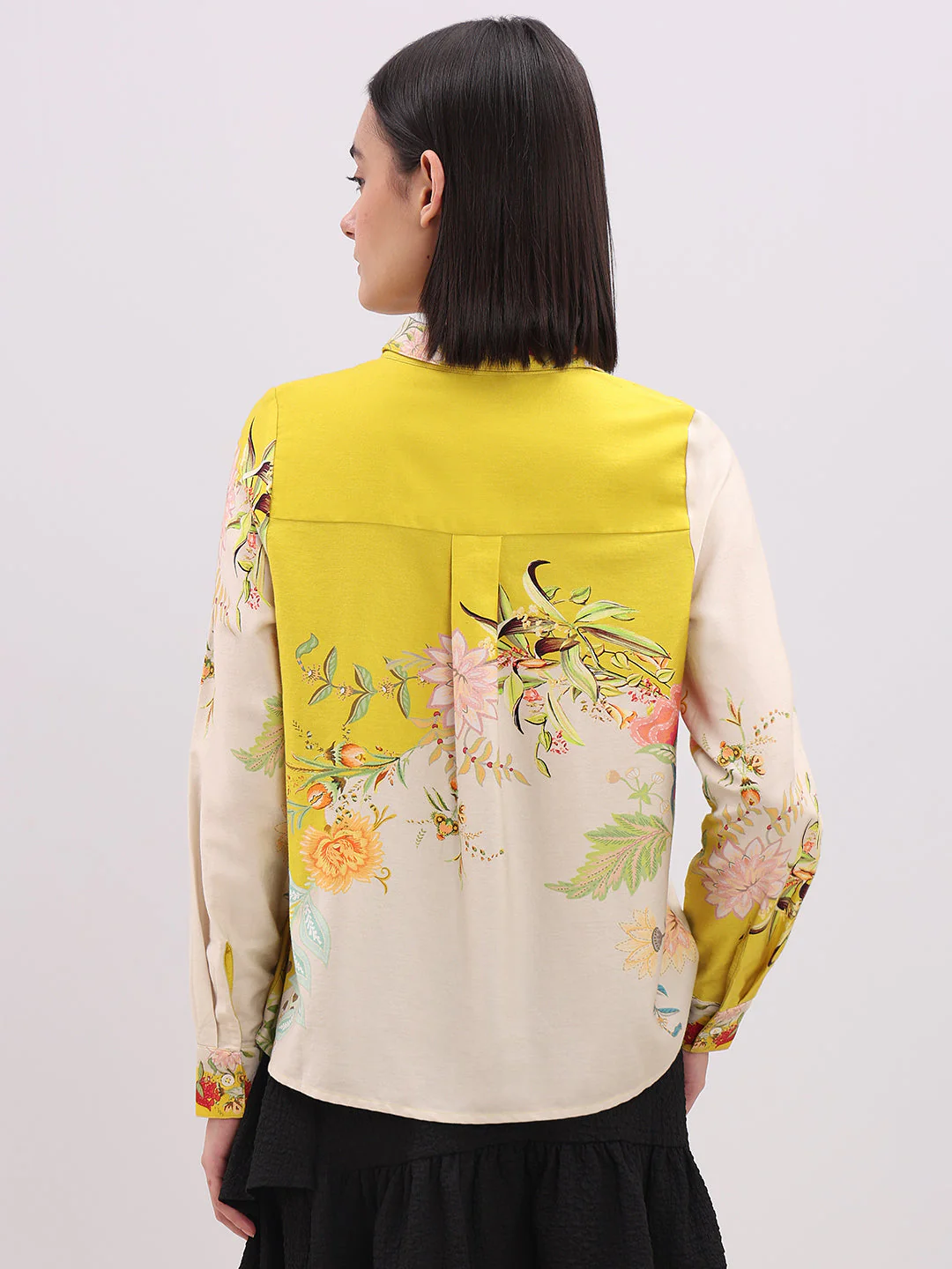 Yellow Floral Cotton Shirt - Image 4