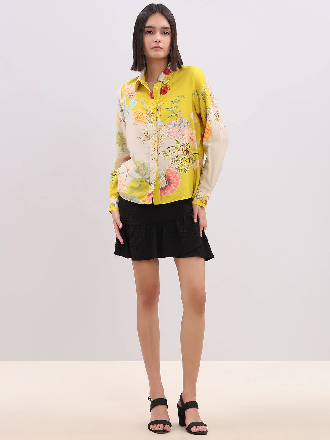 Yellow Floral Cotton Shirt - Image 5