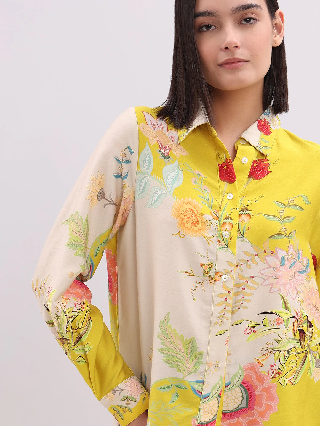 Yellow Floral Cotton Shirt - Image 6