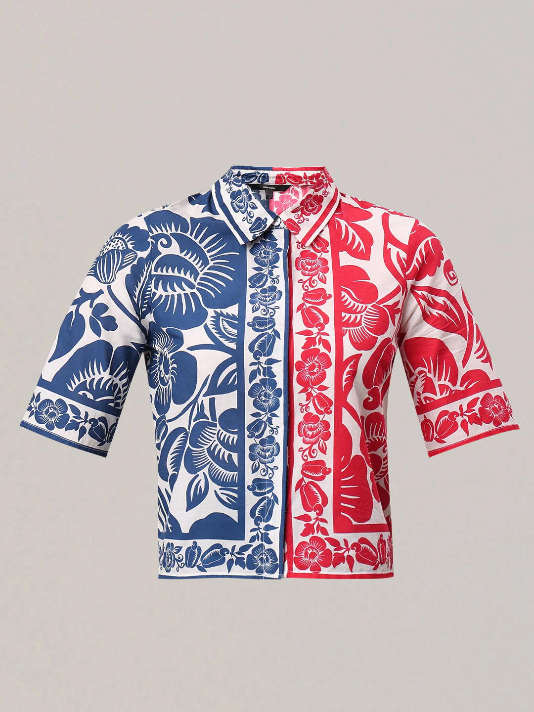 Colourblocked Printed Cotton Shirt - Image 7