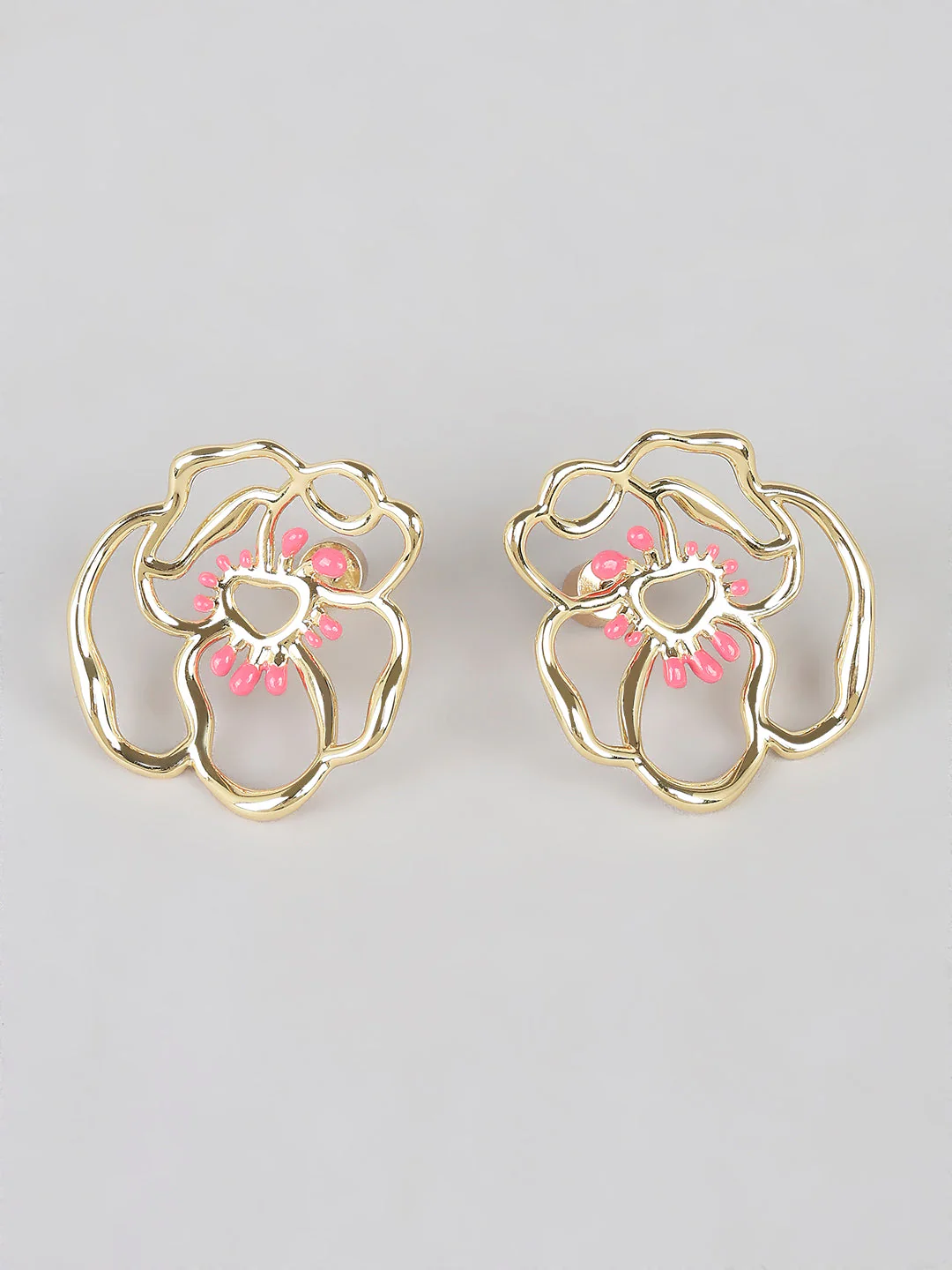 Gold-Tone Floral Earrings - Image 2