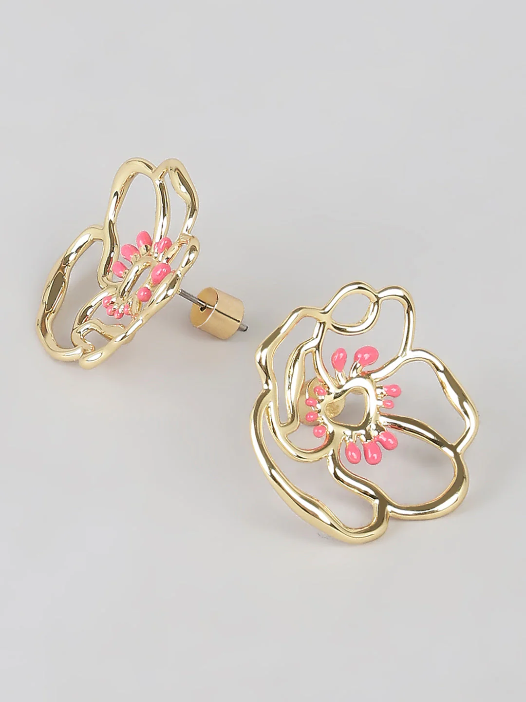Gold-Tone Floral Earrings - Image 3