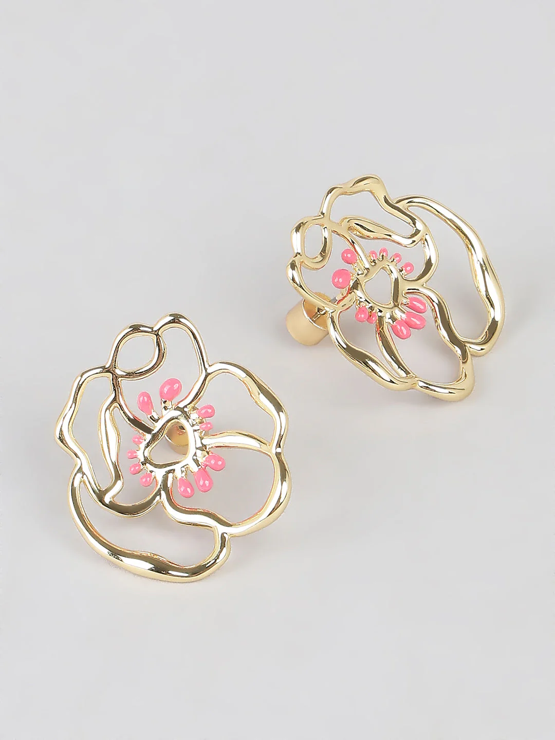 Gold-Tone Floral Earrings - Image 4