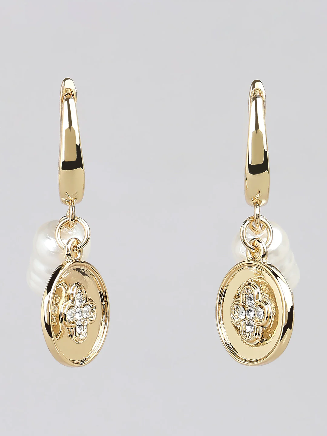 Gold-Tone Charm Drop Earrings - Image 2
