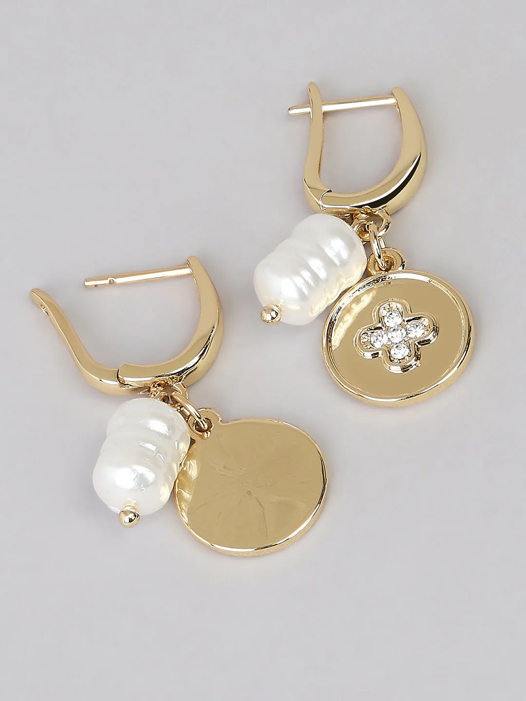 Gold-Tone Charm Drop Earrings - Image 3