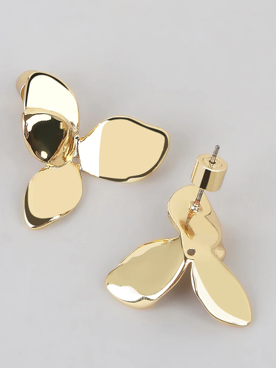 Golden Floral Studs - Image 3