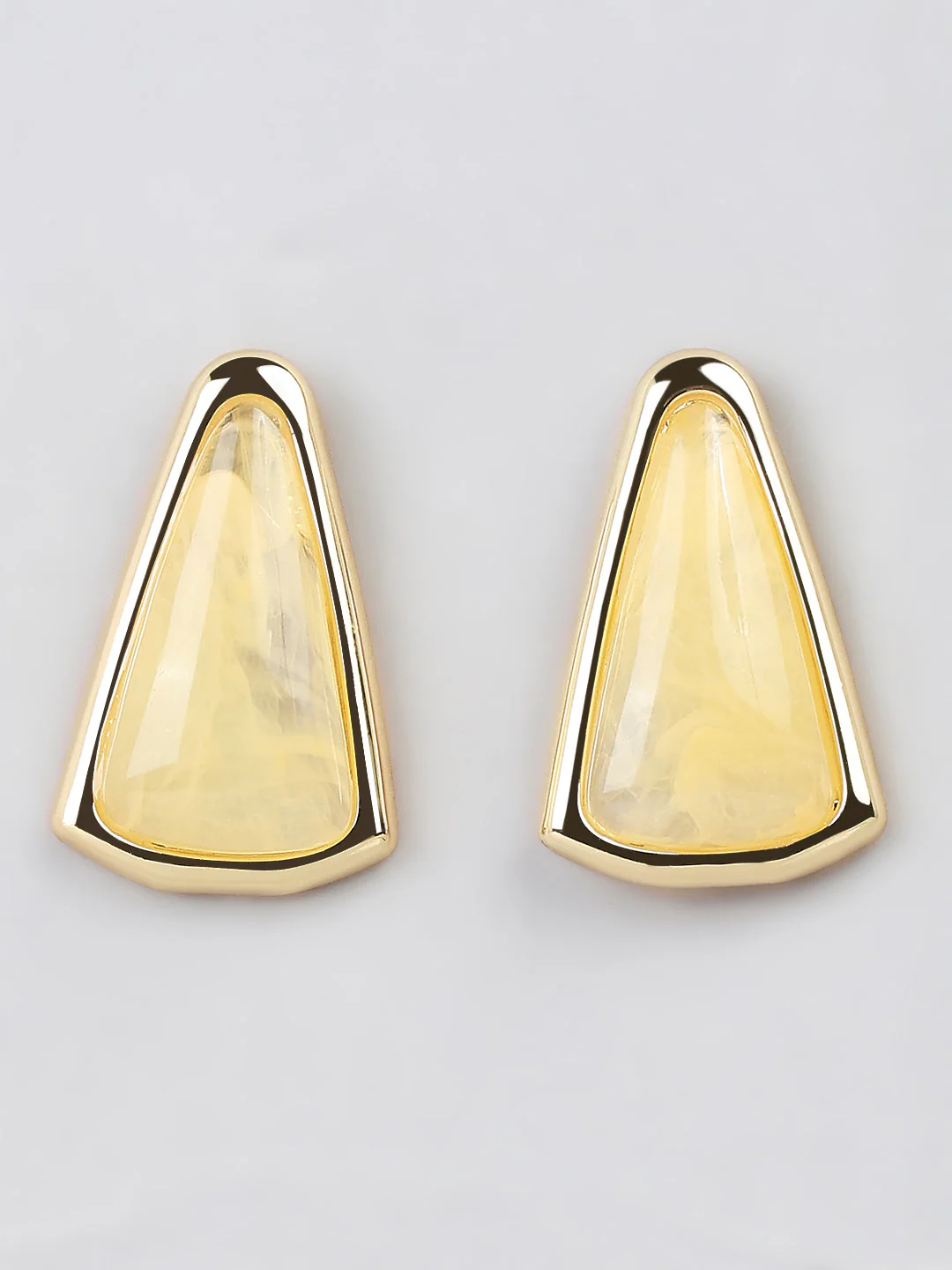 Gold-Tone Resin Stud Earrings - Image 2