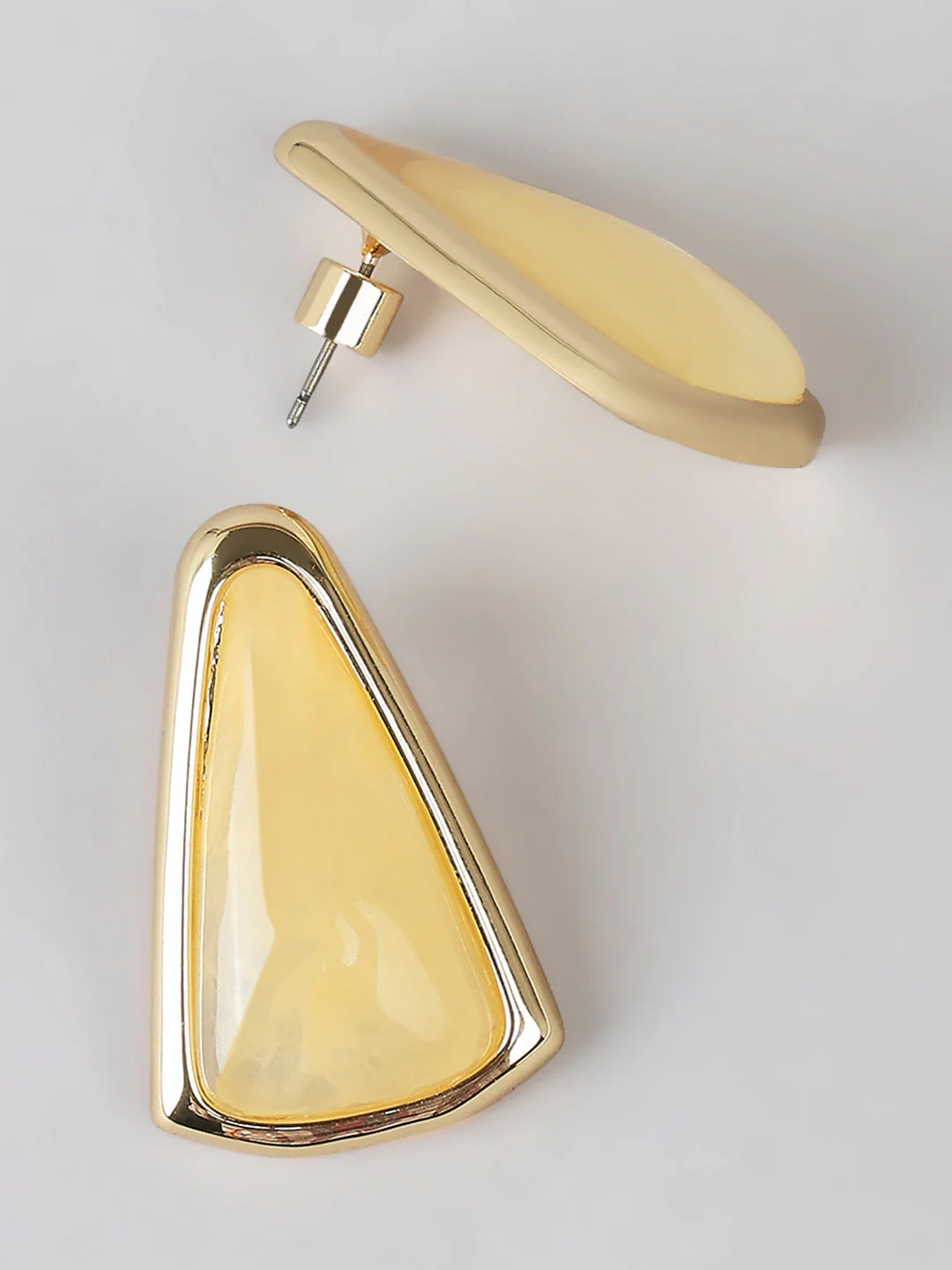 Gold-Tone Resin Stud Earrings - Image 3