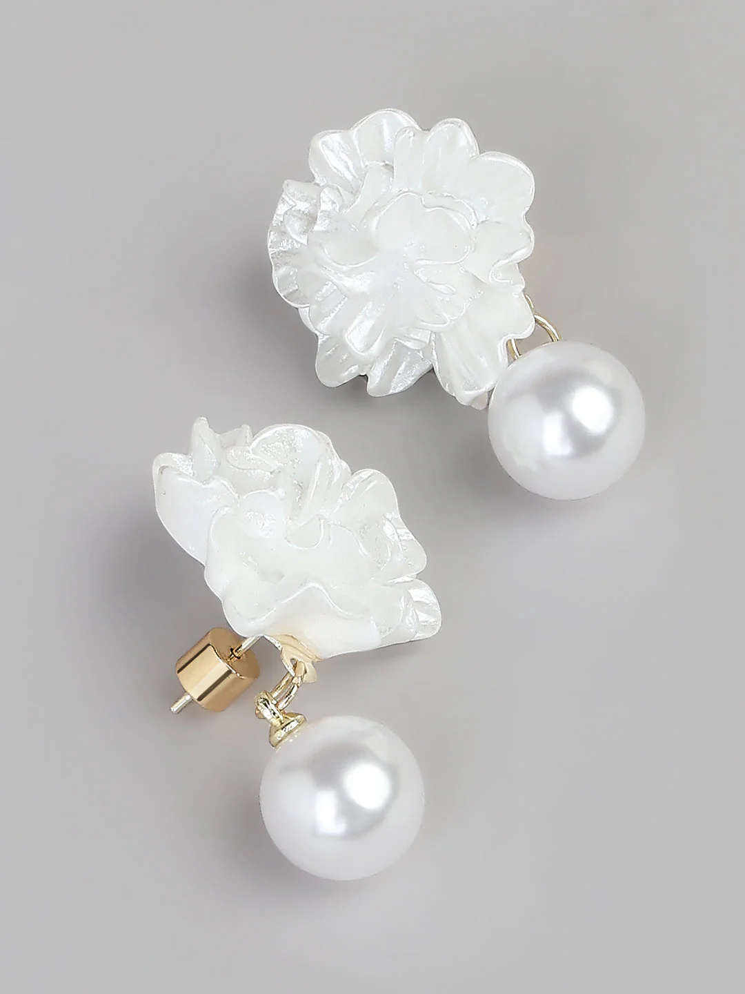 Peony Pearl Drop Earrings - Image 3