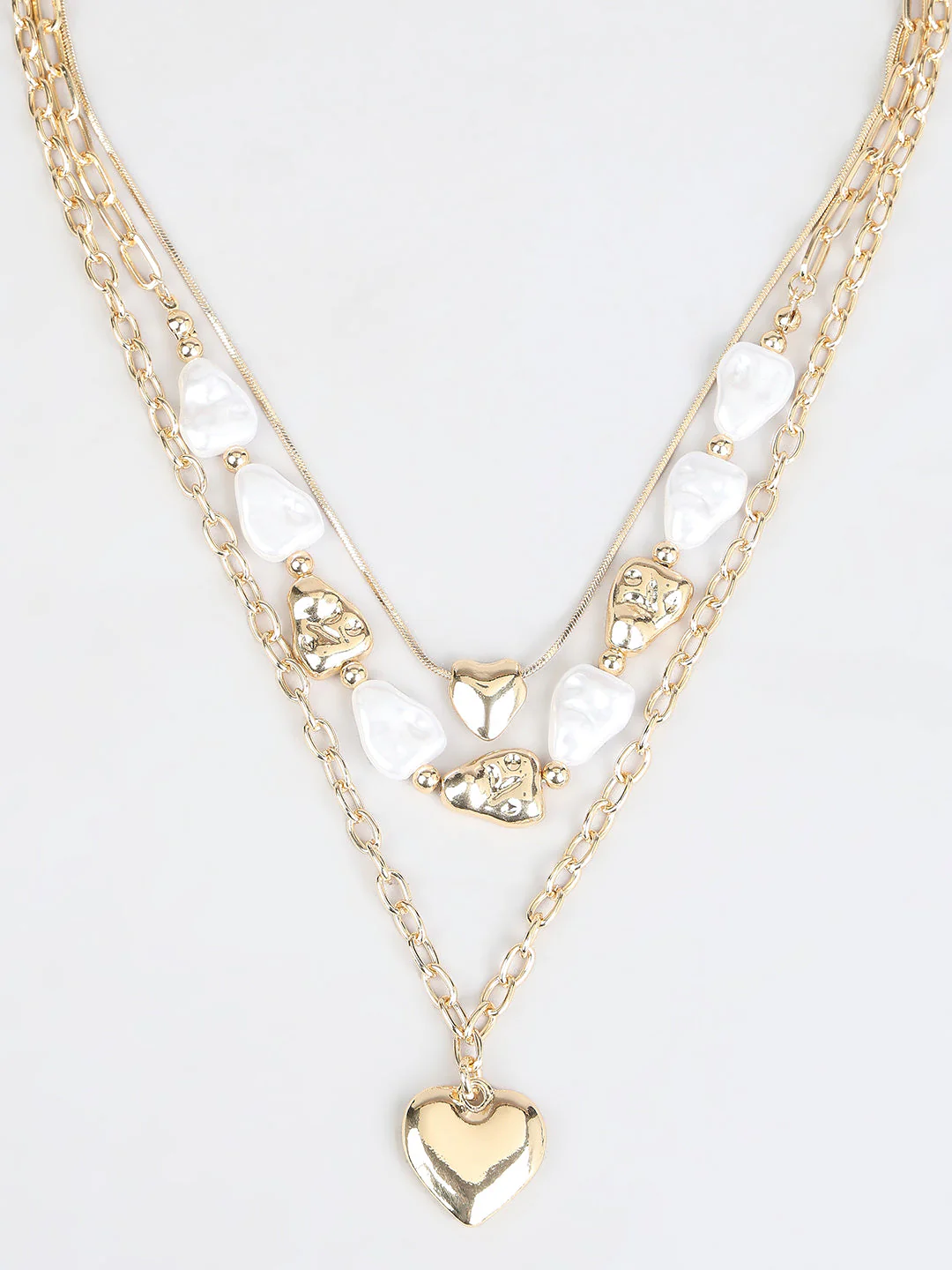 Golden Layered Pendant Necklace - Image 3