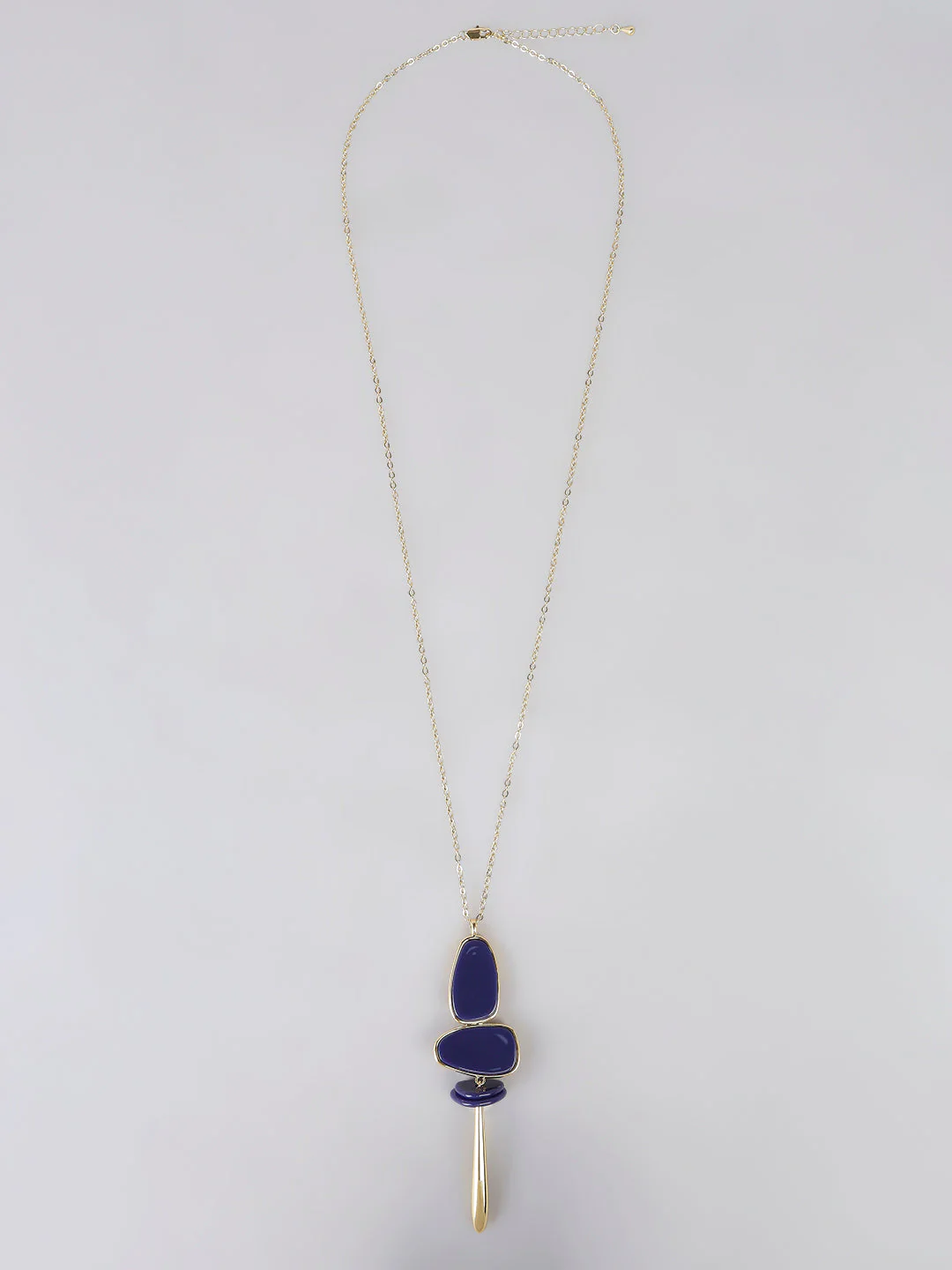 Gold-Tone Stone Pendant Necklace - Image 2