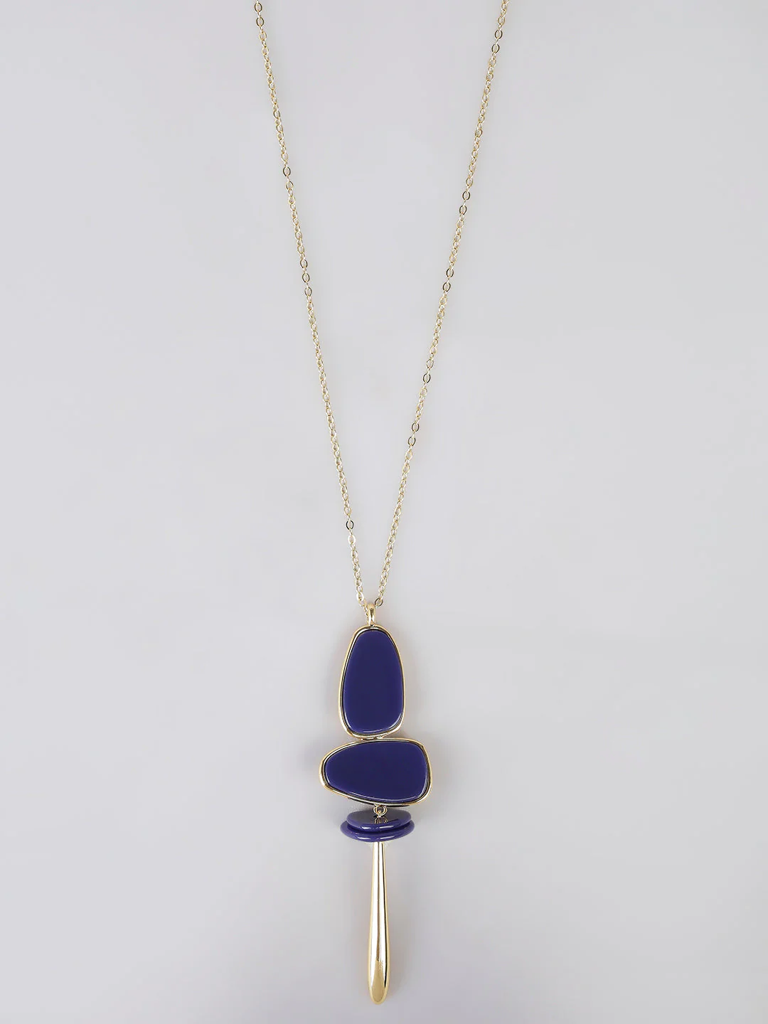 Gold-Tone Stone Pendant Necklace - Image 3