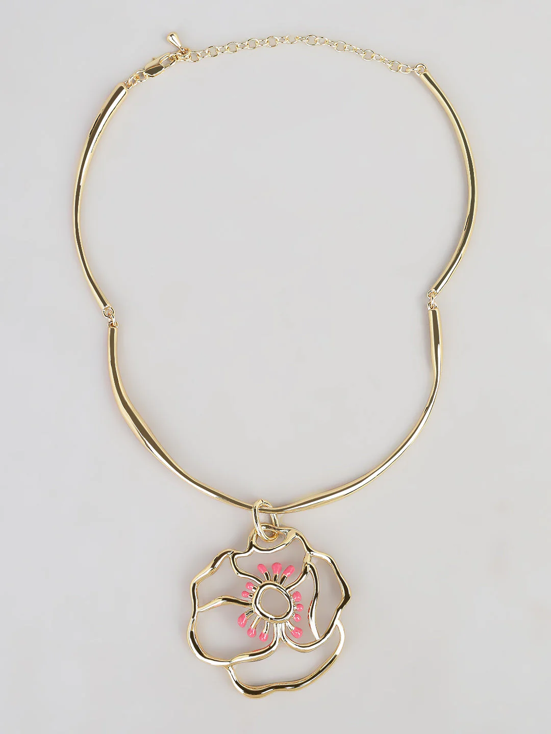 Gold-Tone Floral Pendant Necklace - Image 2