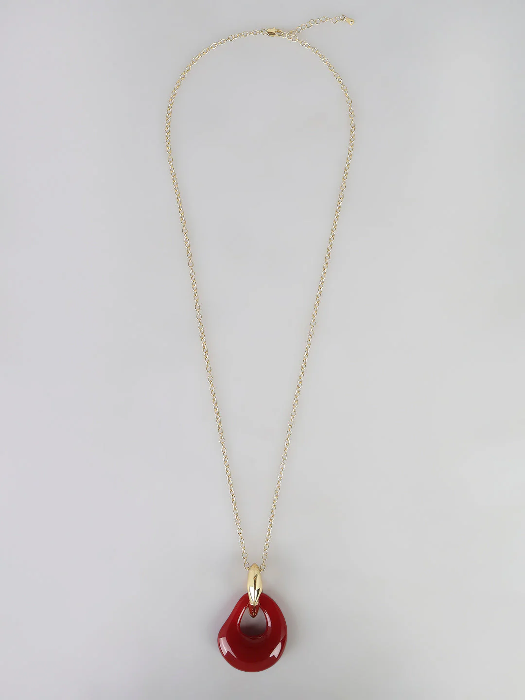 Gold-Tone Resin Drop Pendant Necklace - Image 2