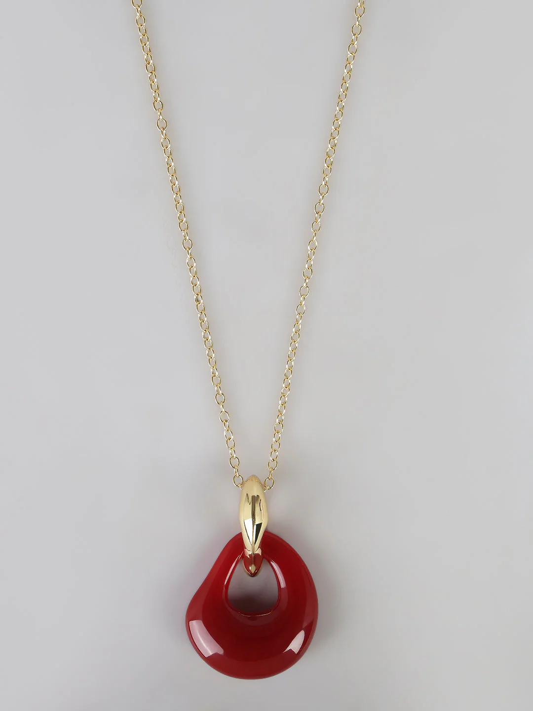Gold-Tone Resin Drop Pendant Necklace - Image 3