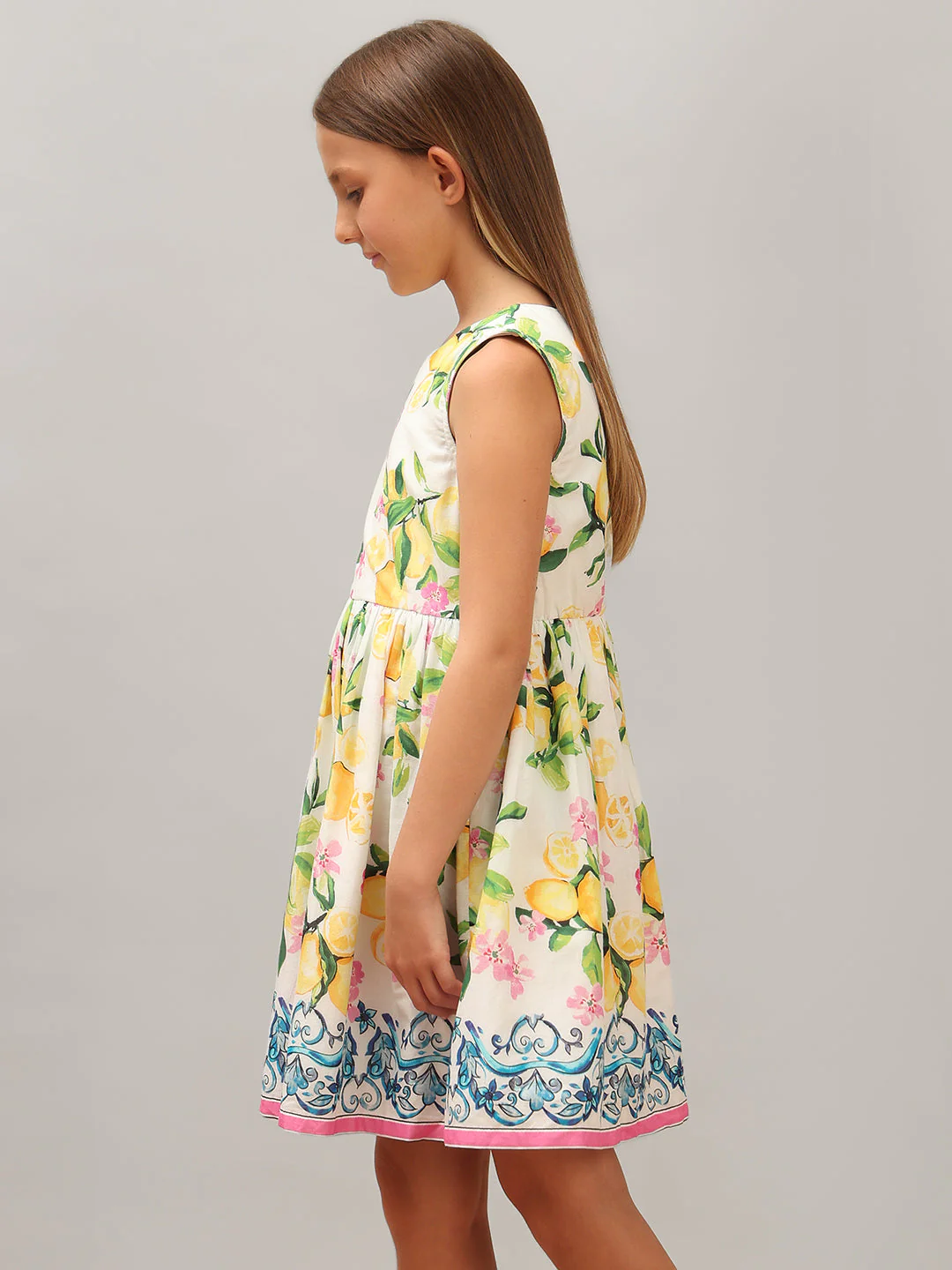 GIRL Lemon Printed Cotton Dress - Image 3