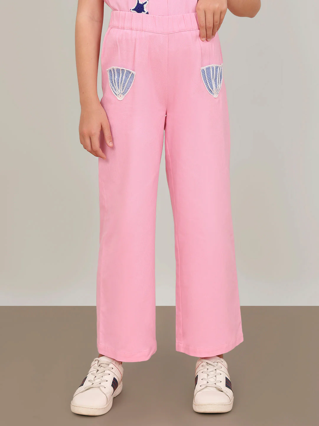 GIRL Pink Patch Detail Pants - Image 2