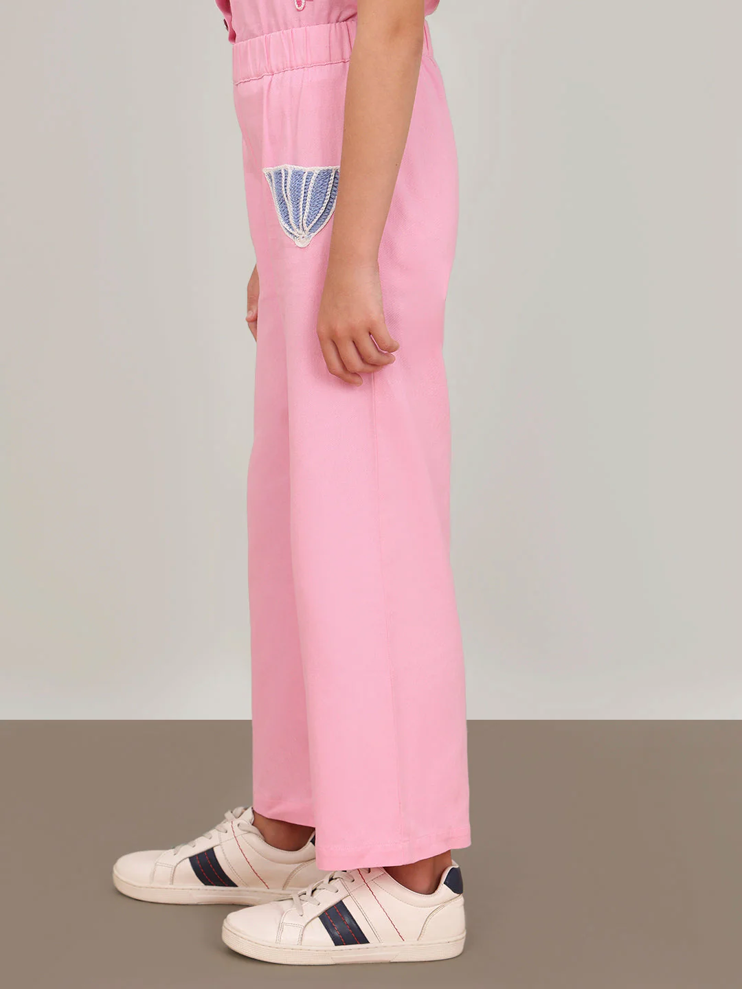 GIRL Pink Patch Detail Pants - Image 3
