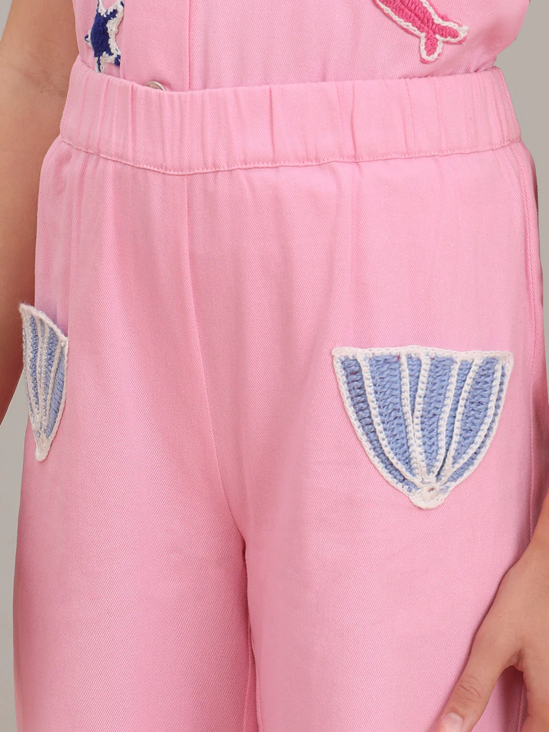 GIRL Pink Patch Detail Pants - Image 8