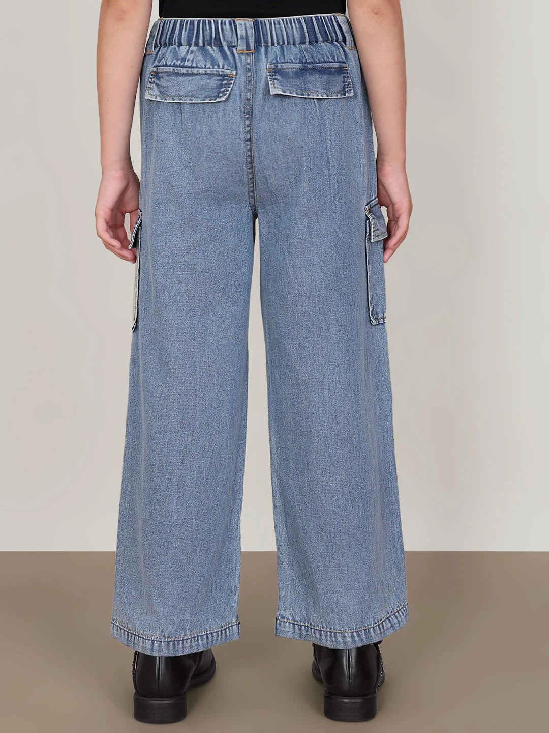 GIRL Blue Denim Cargo Pants - Image 4