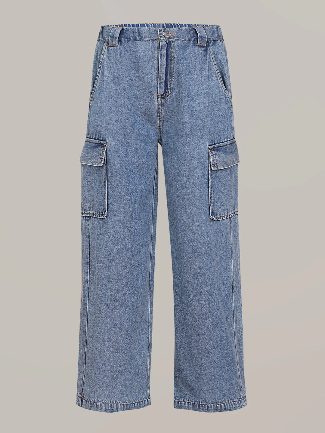 GIRL Blue Denim Cargo Pants - Image 7