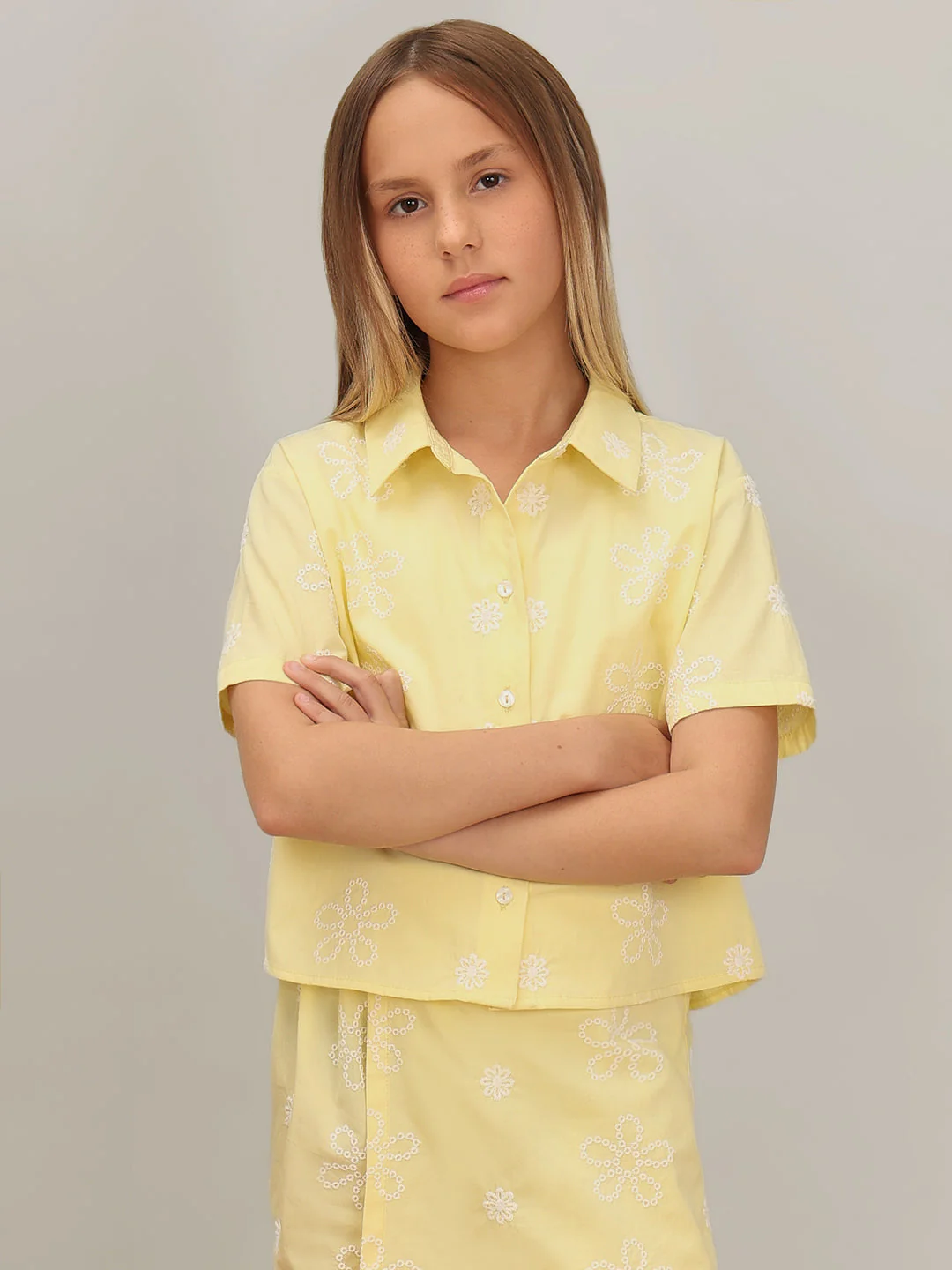 GIRL Yellow Embroidered Shirt - Image 2
