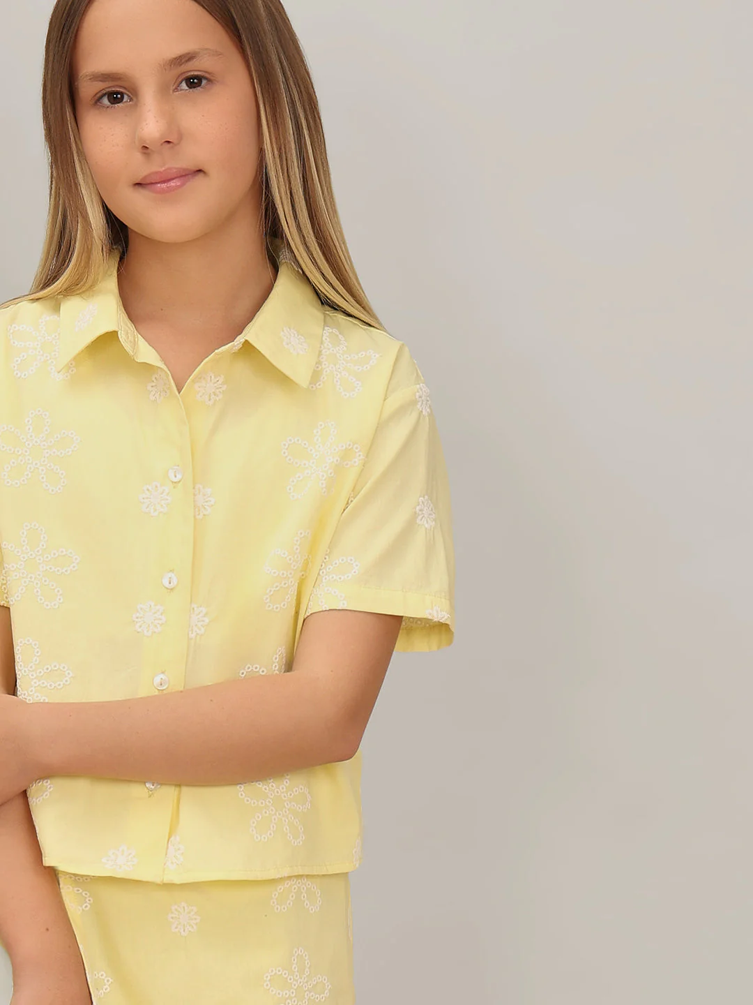 GIRL Yellow Embroidered Shirt - Image 6