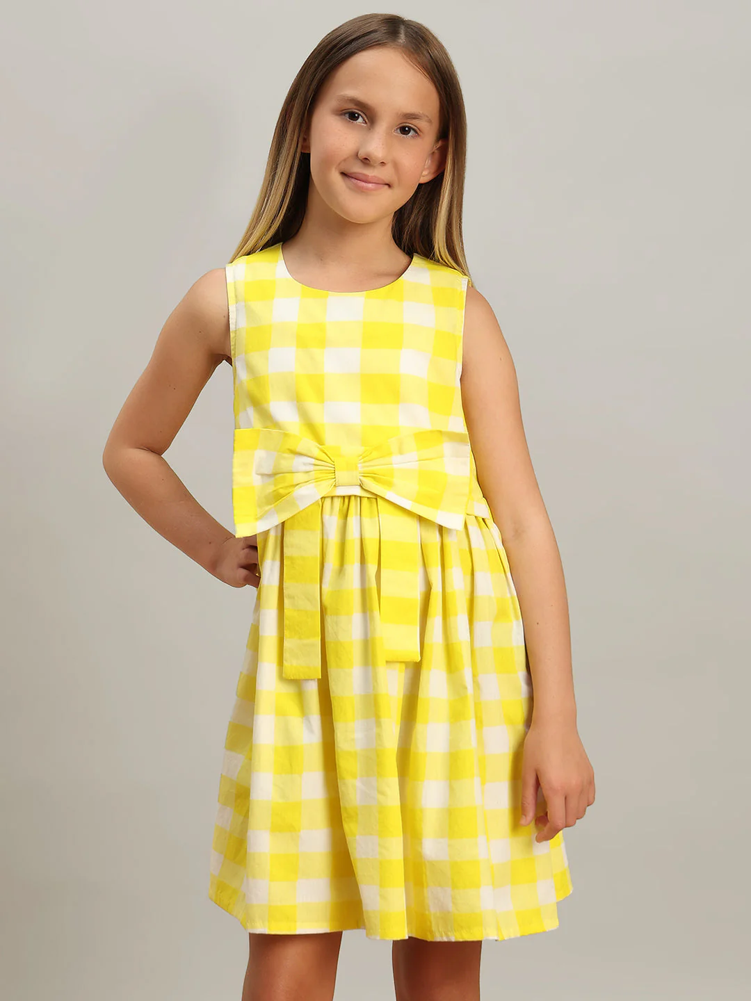 GIRL Gingham Check Cotton Dress - Image 2