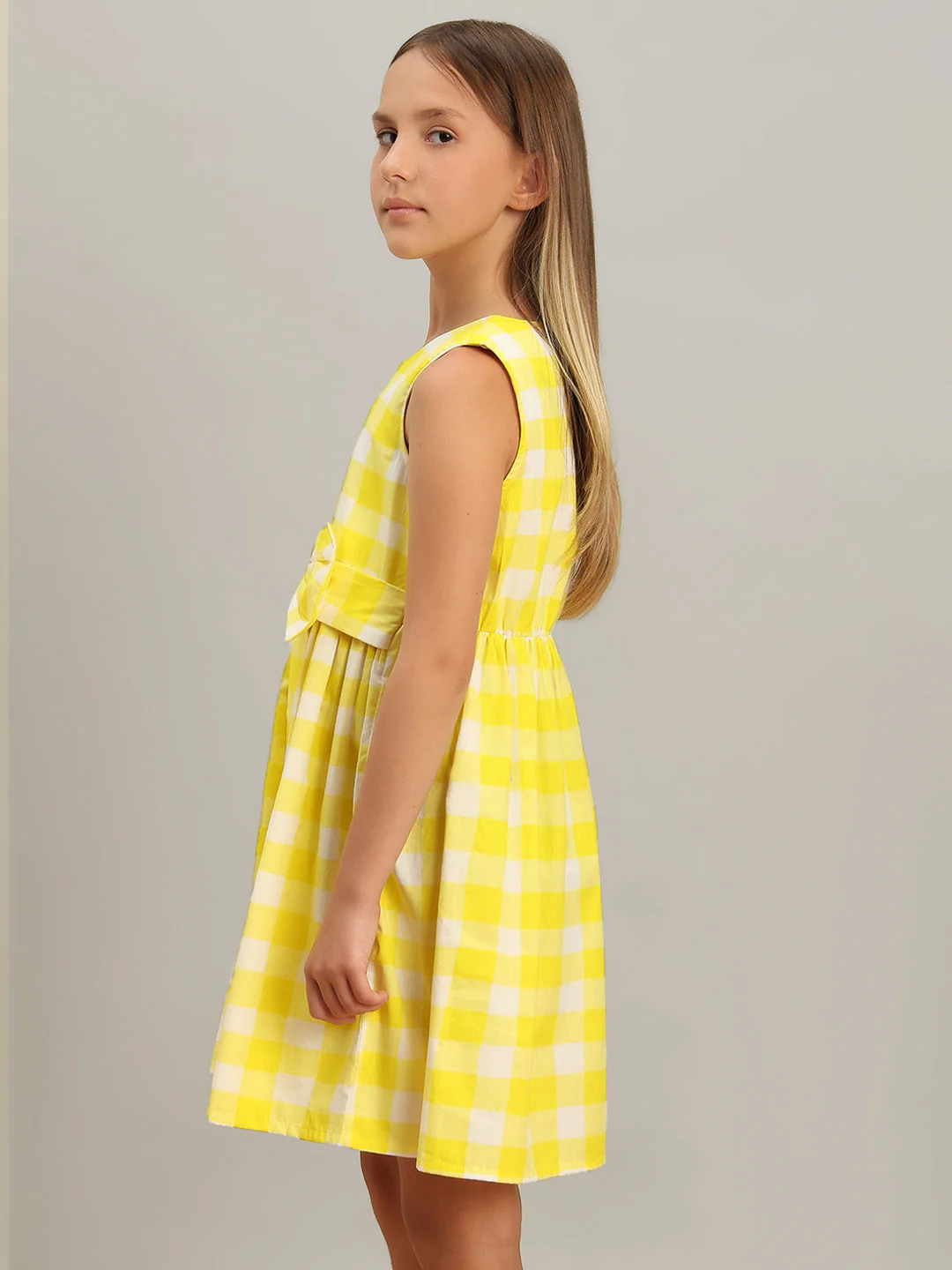 GIRL Gingham Check Cotton Dress - Image 3