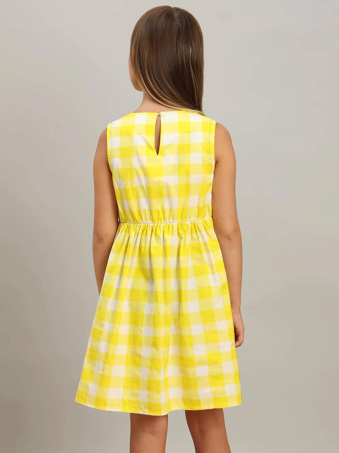 GIRL Gingham Check Cotton Dress - Image 4