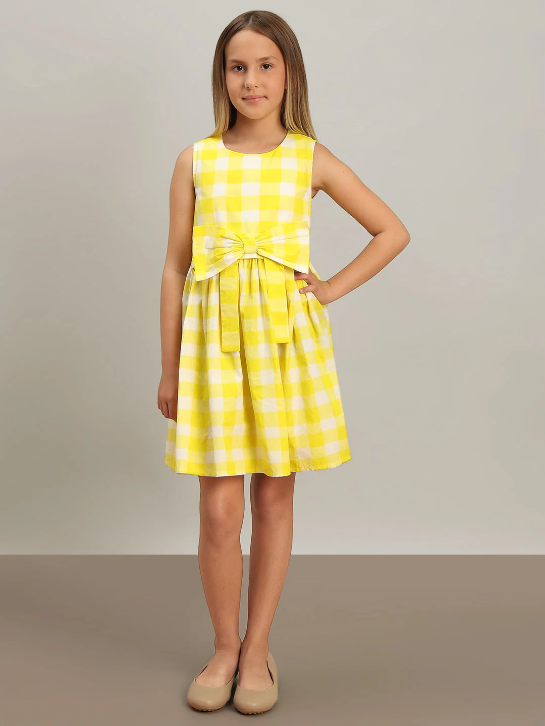 GIRL Gingham Check Cotton Dress - Image 5