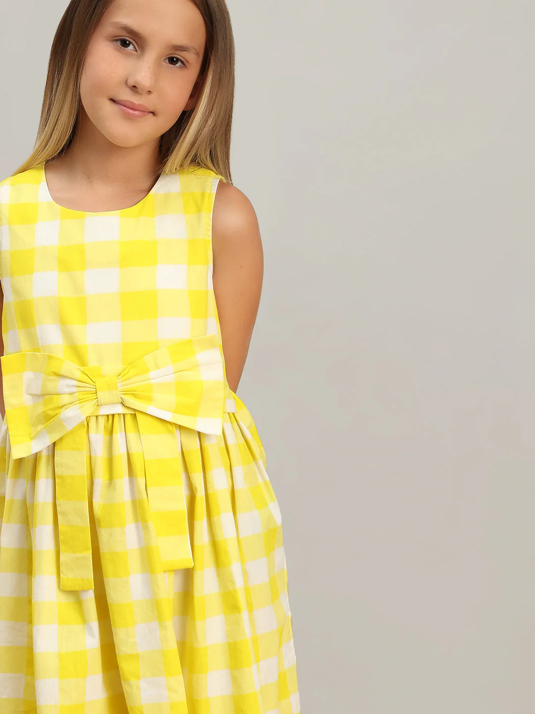 GIRL Gingham Check Cotton Dress - Image 6