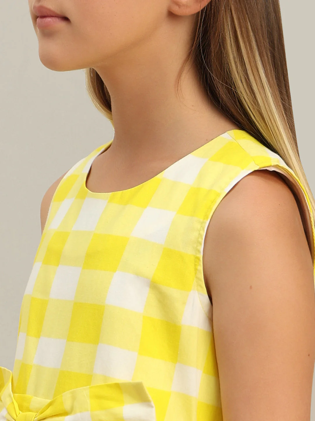 GIRL Gingham Check Cotton Dress - Image 8